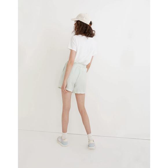 NWT Madewell Women's Green Linen-Blend Pull-On Pleated Short Sz S - Picture 7 of 7